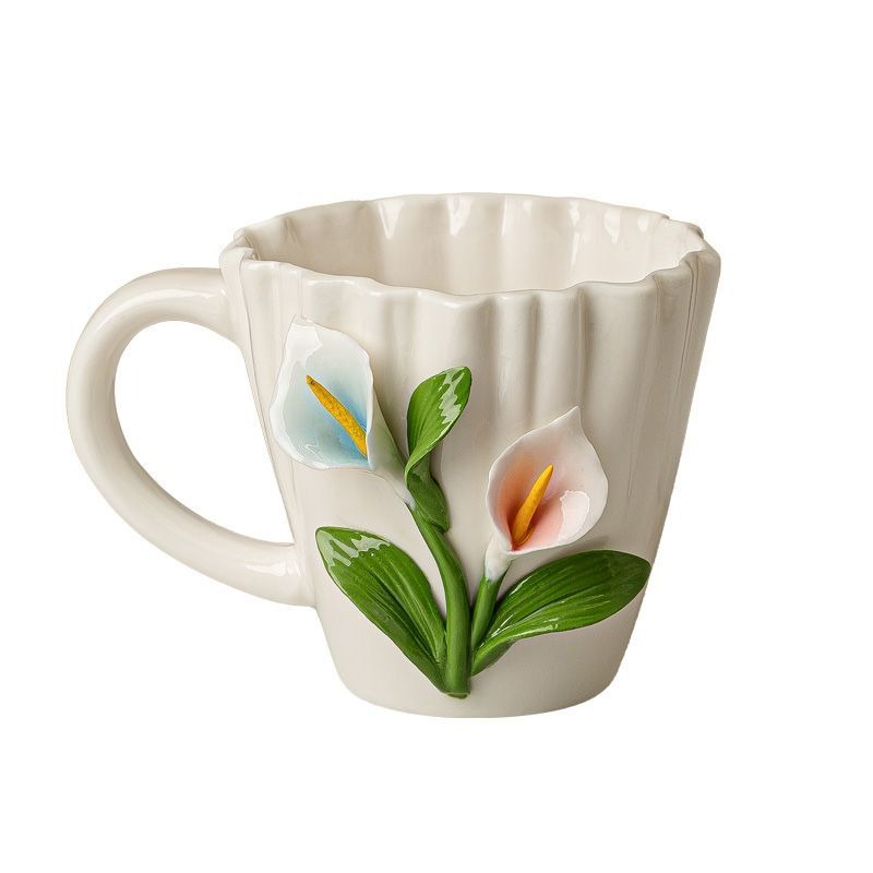 Valley Tea And Coffee - Yaratıcı Vadideki Zambak Seramik Kahve Fincanı