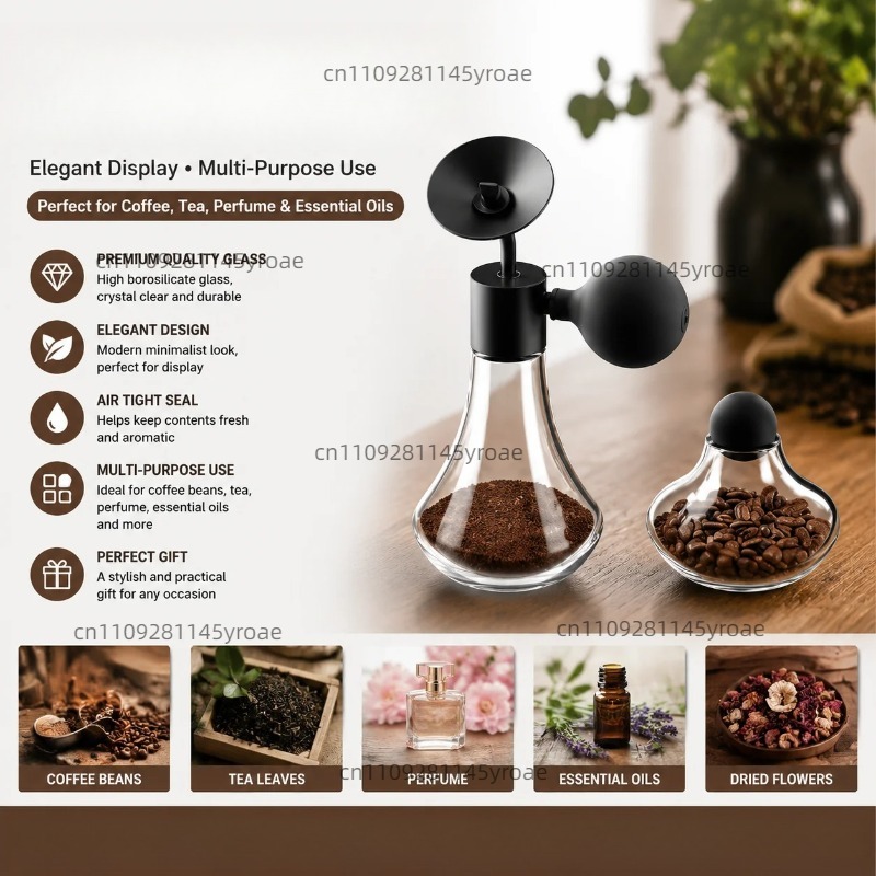 Coffee Tea Jars - Cam Aroma Numune Şişesi Kahve Çekirdeği