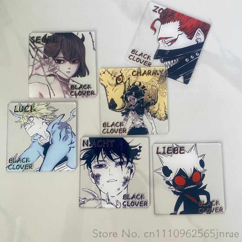 Coffee Tea Japan - Siyah Yonca Anime Yaratıcı Akrilik Coaster