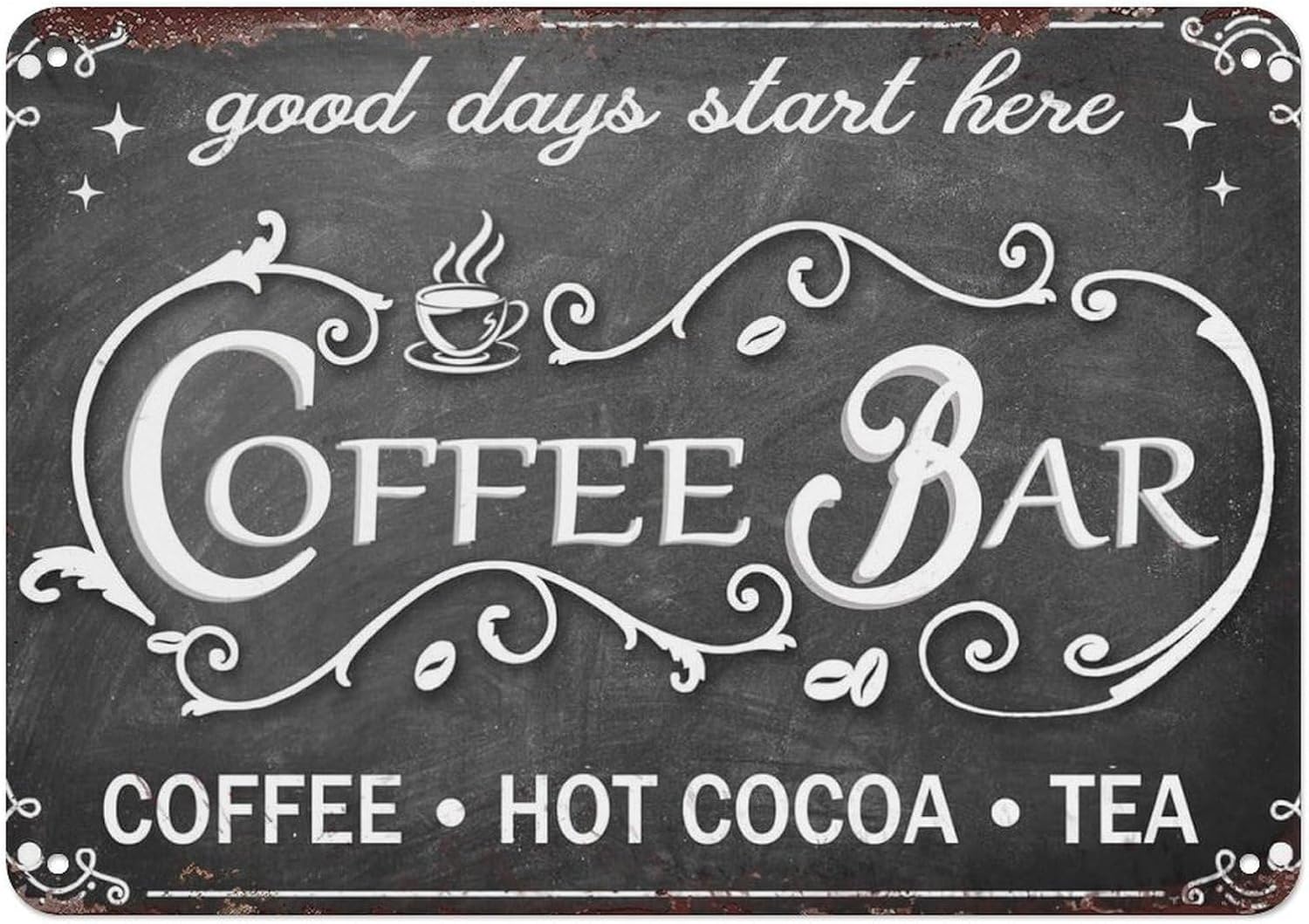 Coffee Tea And Cocoa - Vintage Kahve Barı Tabelası Sıcak Kakao