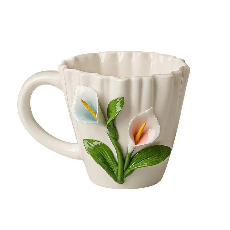 Valley Tea And Coffee - Yaratıcı Vadideki Zambak Seramik Kahve Fincanı