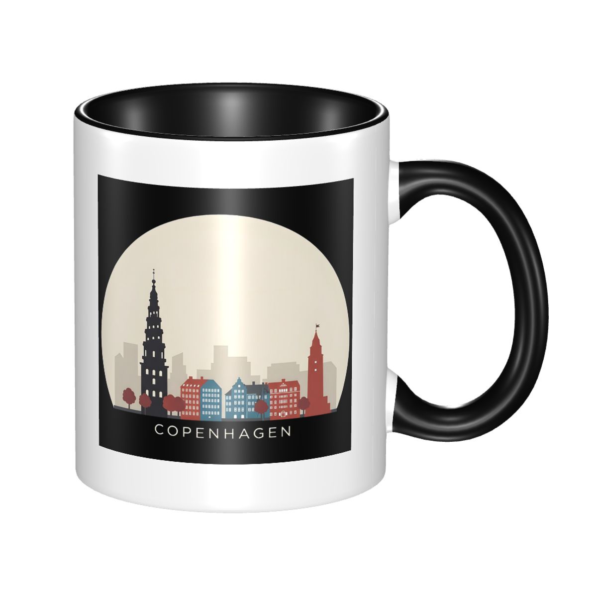 Coffee Tea Icon - Kopenhag Seyahat Simgesi Kupa Komik Seramik