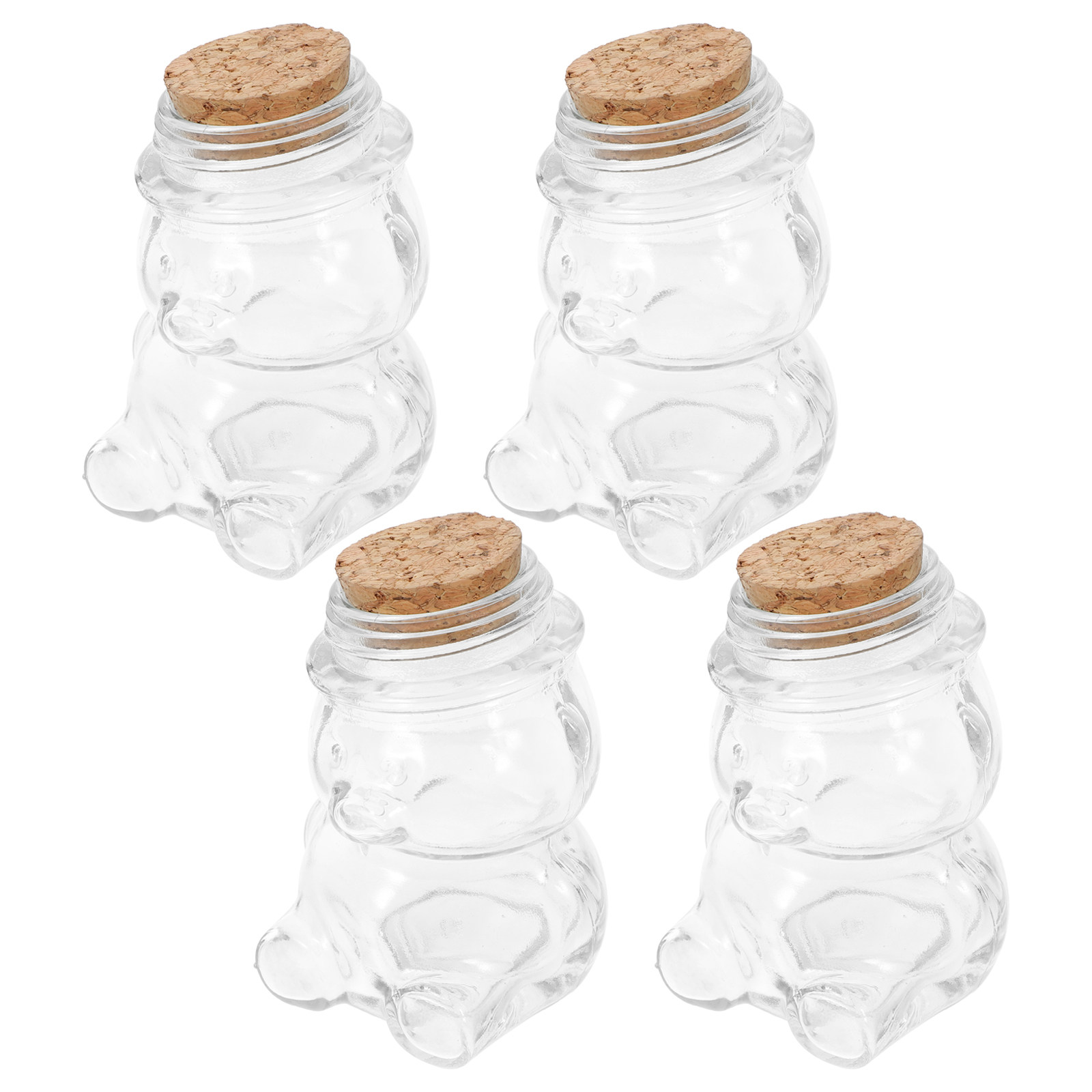 Coffee Tea Jars - 4 adet cam şeker kavanozu seti