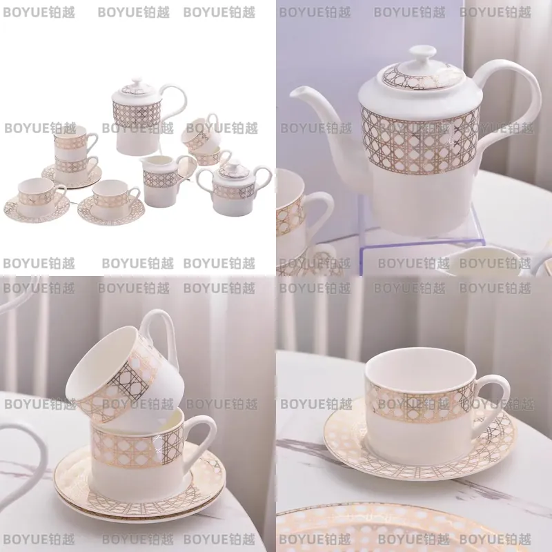 Coffee Tea Uses - Lüks Kemik Çini Kahve Fincan Seti