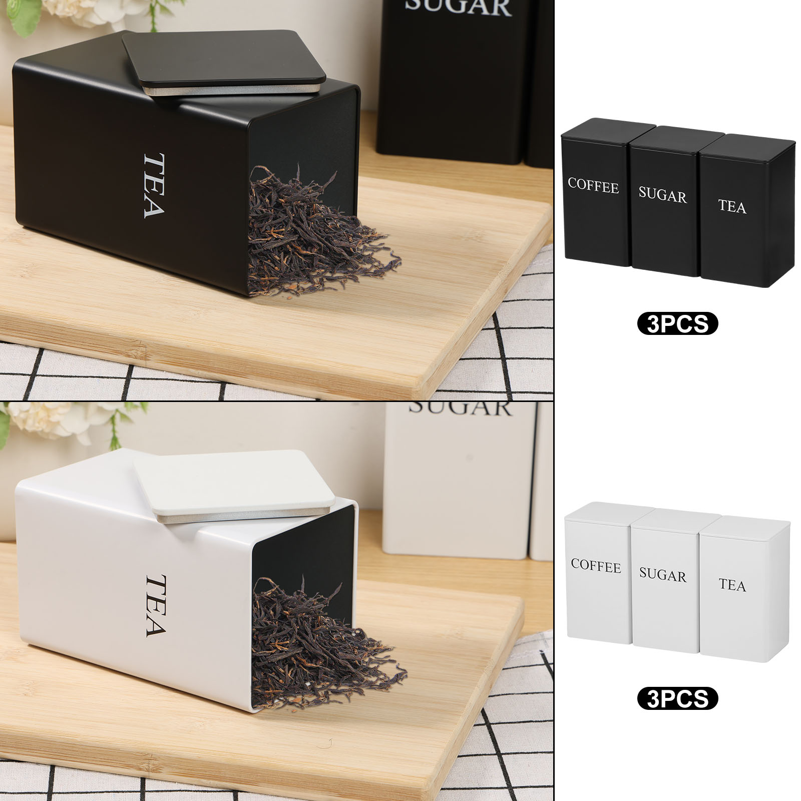 3 adet kahve çekirdeği saklama - Coffee Tea Sugar Canister Set incelemesi ve fiyatı