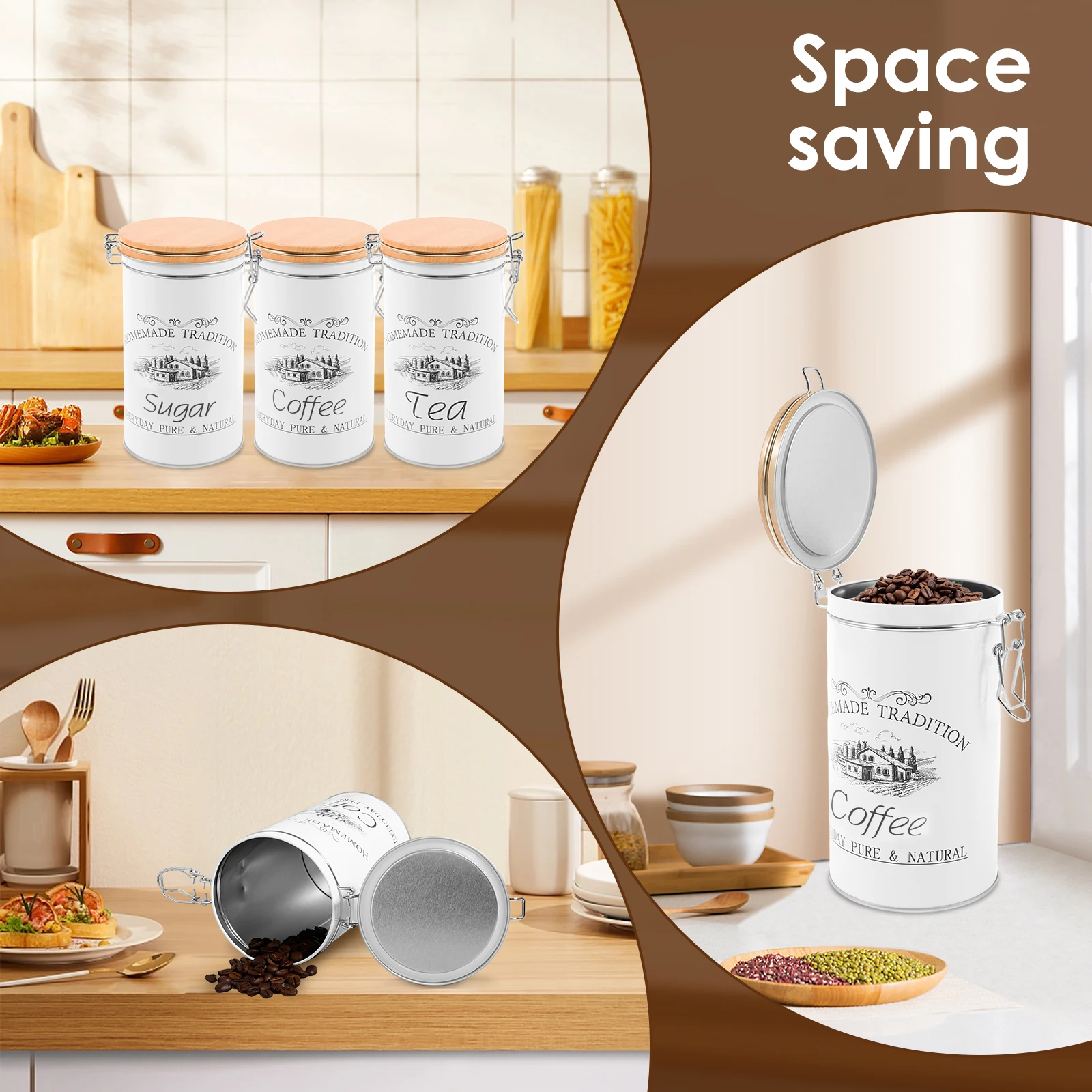 3 adet/takım çay kahve şeker k - Coffee Tea Sugar Canister Set incelemesi ve fiyatı