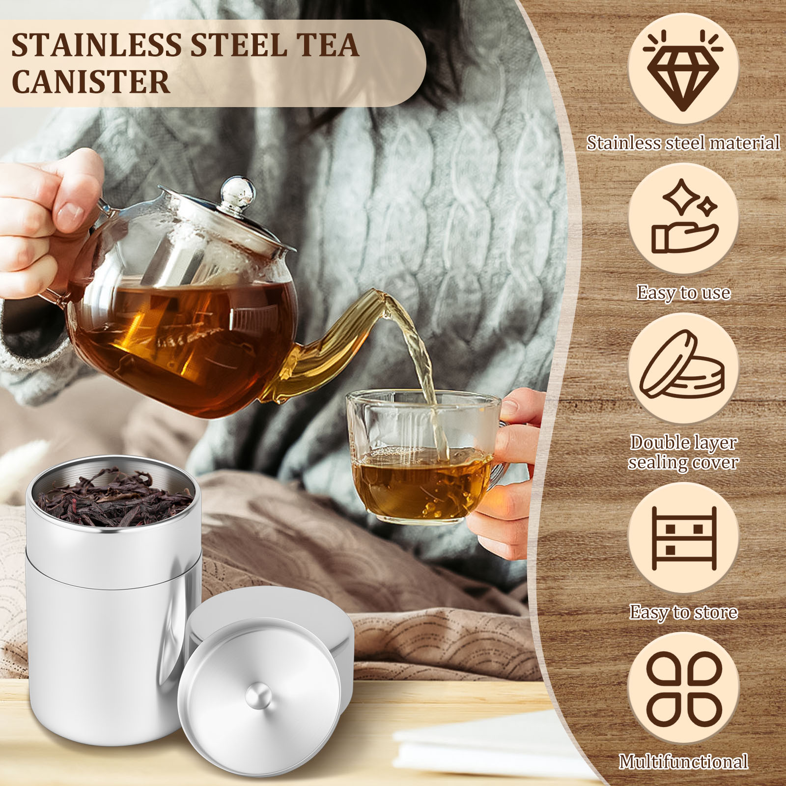 Paslanmaz Çelik Çay Yaprağı Te - Coffee Tea Sugar incelemesi ve fiyatı