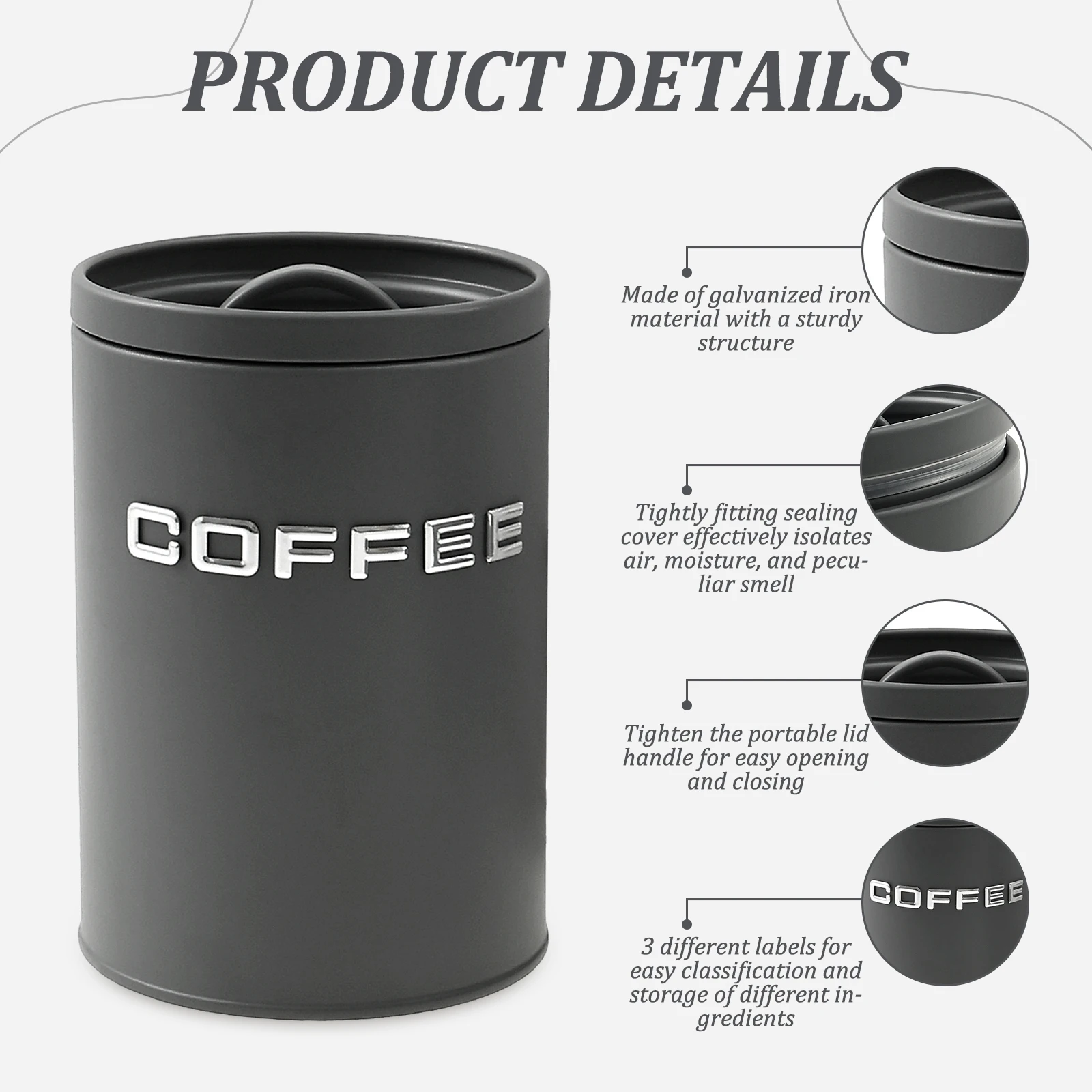 3 Adet Çay Kahve Şeker Saklama - Coffee Tea Sugar Canister Set incelemesi ve fiyatı