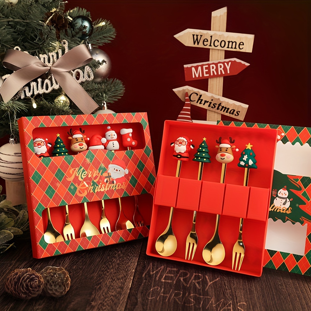 1 Set Yaratıcı Noel Çatal ve K - Coffee Tea Sugar Canister Set incelemesi ve fiyatı